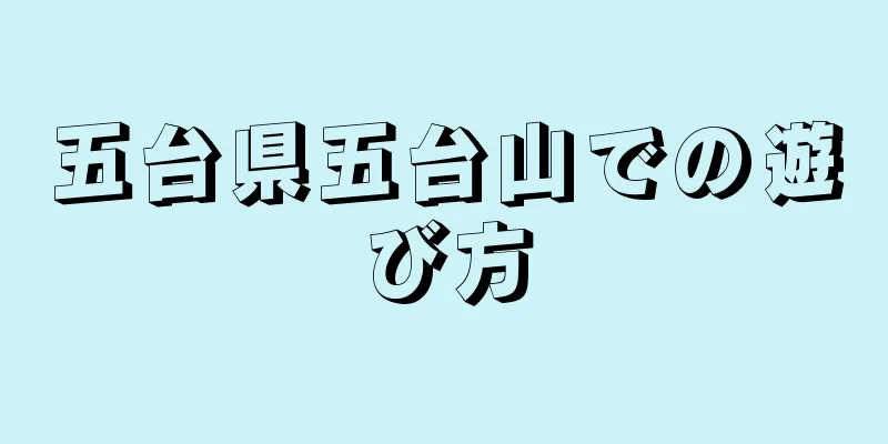 五台県五台山での遊び方