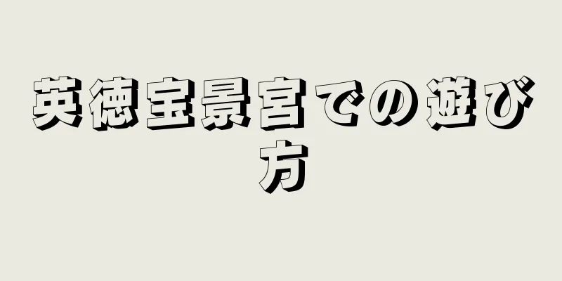 英徳宝景宮での遊び方