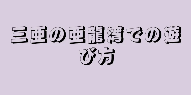 三亜の亜龍湾での遊び方