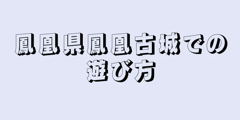 鳳凰県鳳凰古城での遊び方