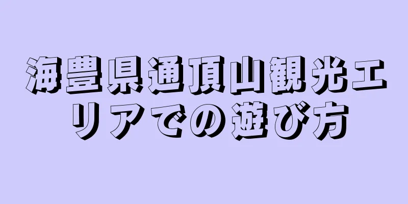 海豊県通頂山観光エリアでの遊び方