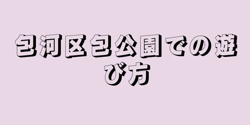 包河区包公園での遊び方