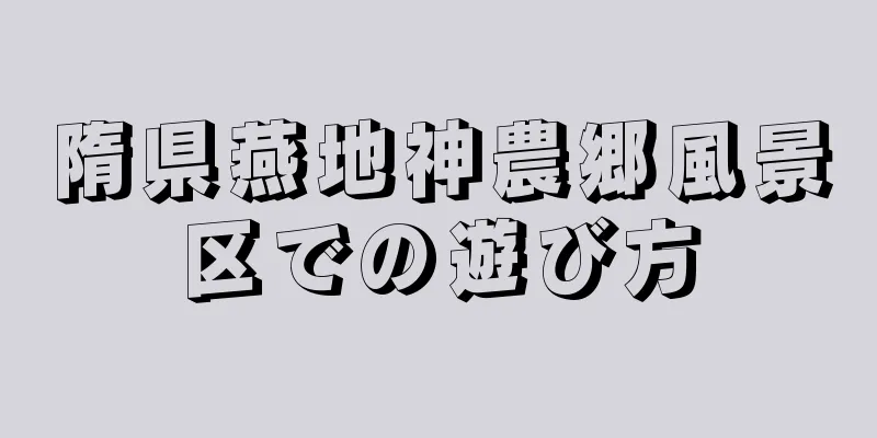 隋県燕地神農郷風景区での遊び方