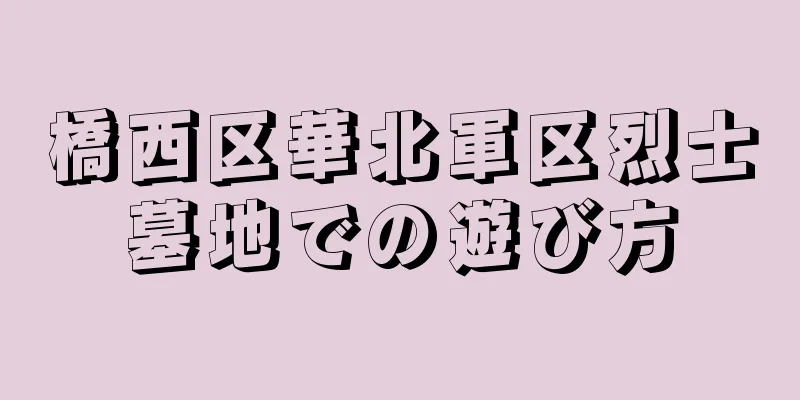 橋西区華北軍区烈士墓地での遊び方