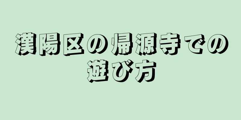 漢陽区の帰源寺での遊び方