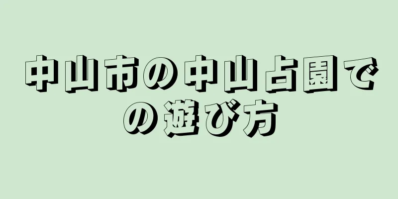 中山市の中山占園での遊び方