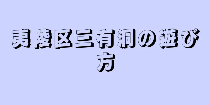 夷陵区三有洞の遊び方