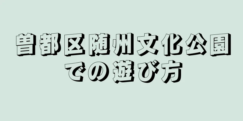 曽都区随州文化公園での遊び方