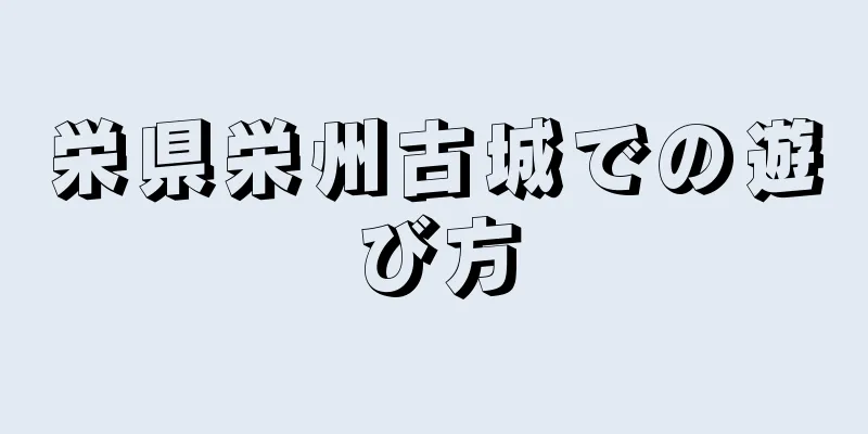 栄県栄州古城での遊び方