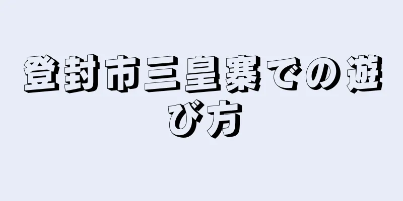 登封市三皇寨での遊び方