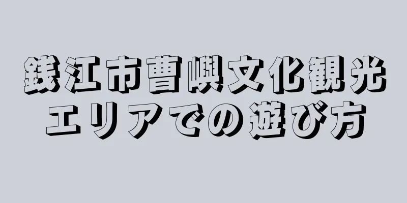 銭江市曹嶼文化観光エリアでの遊び方