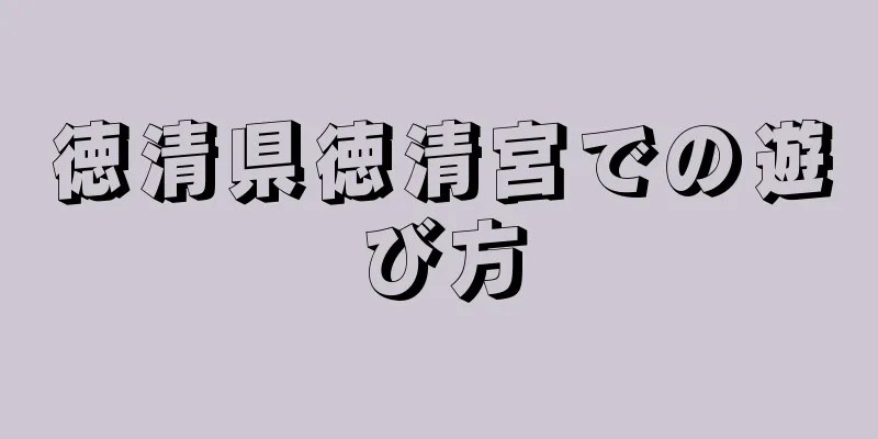 徳清県徳清宮での遊び方