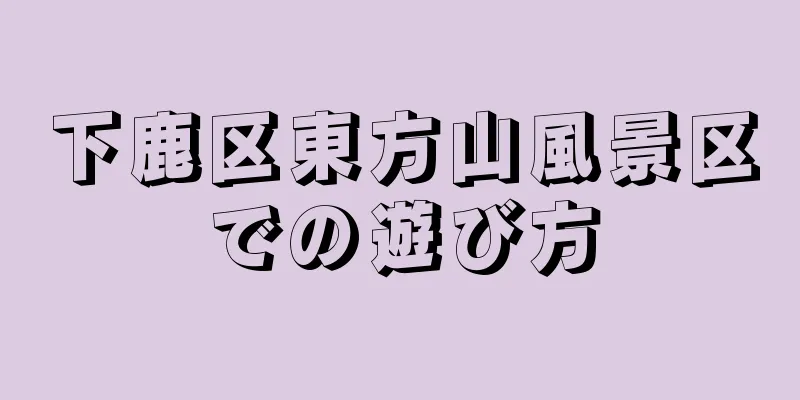 下鹿区東方山風景区での遊び方