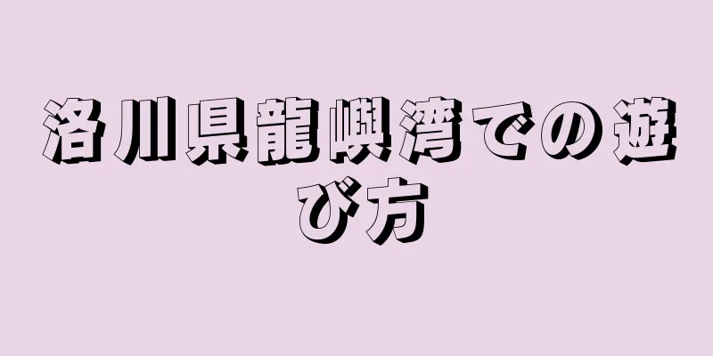 洛川県龍嶼湾での遊び方