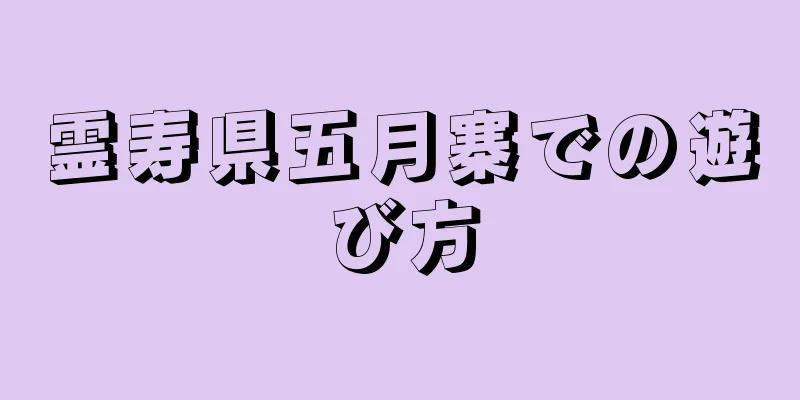 霊寿県五月寨での遊び方