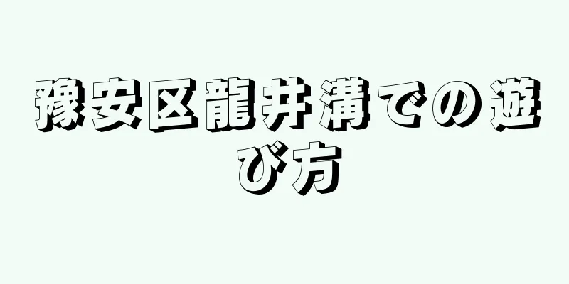 豫安区龍井溝での遊び方