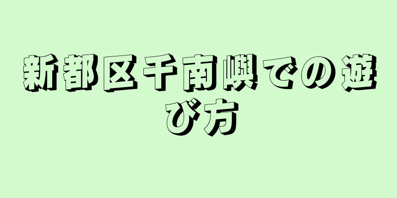 新都区千南嶼での遊び方