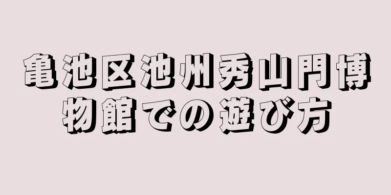 亀池区池州秀山門博物館での遊び方