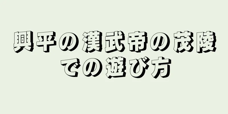 興平の漢武帝の茂陵での遊び方