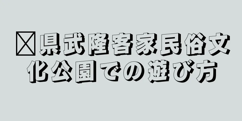 贛県武隆客家民俗文化公園での遊び方