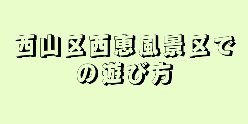 西山区西恵風景区での遊び方