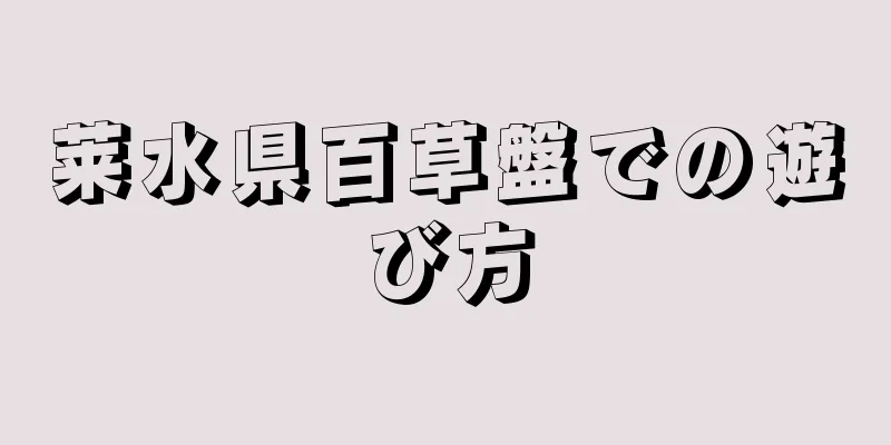 莱水県百草盤での遊び方