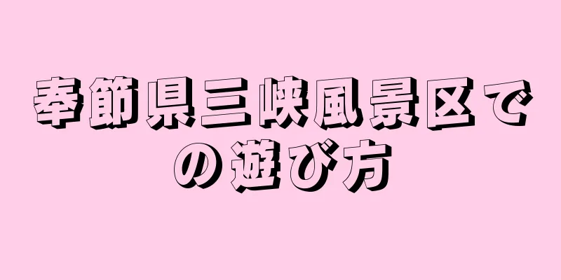 奉節県三峡風景区での遊び方