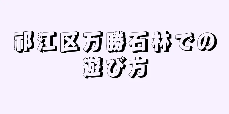 祁江区万勝石林での遊び方