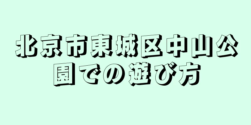 北京市東城区中山公園での遊び方