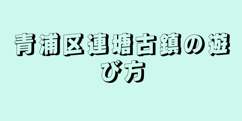 青浦区連塘古鎮の遊び方