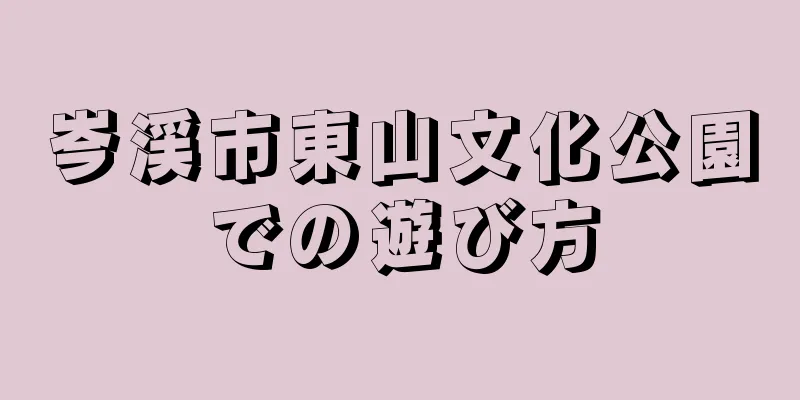 岑渓市東山文化公園での遊び方