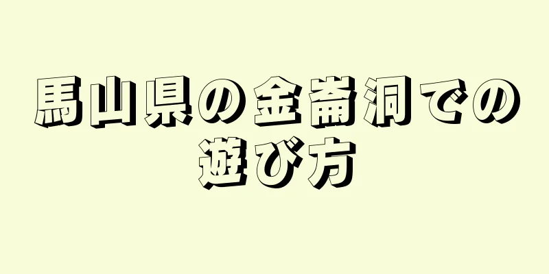 馬山県の金崙洞での遊び方