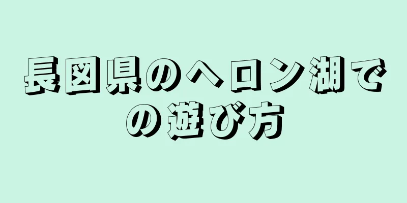 長図県のヘロン湖での遊び方