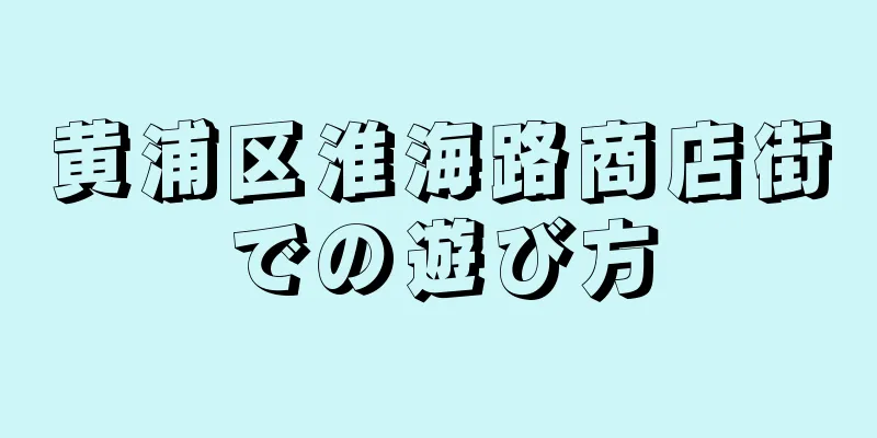 黄浦区淮海路商店街での遊び方