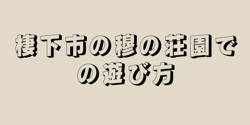 棲下市の穆の荘園での遊び方