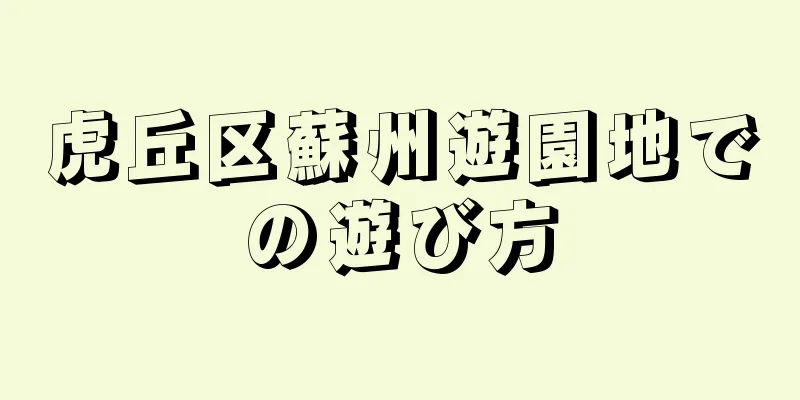 虎丘区蘇州遊園地での遊び方