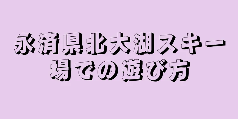 永済県北大湖スキー場での遊び方