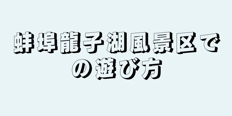 蚌埠龍子湖風景区での遊び方