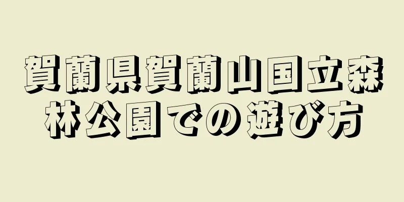 賀蘭県賀蘭山国立森林公園での遊び方