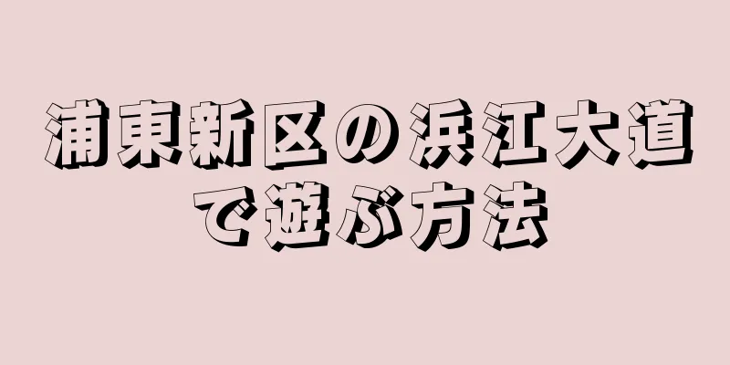 浦東新区の浜江大道で遊ぶ方法