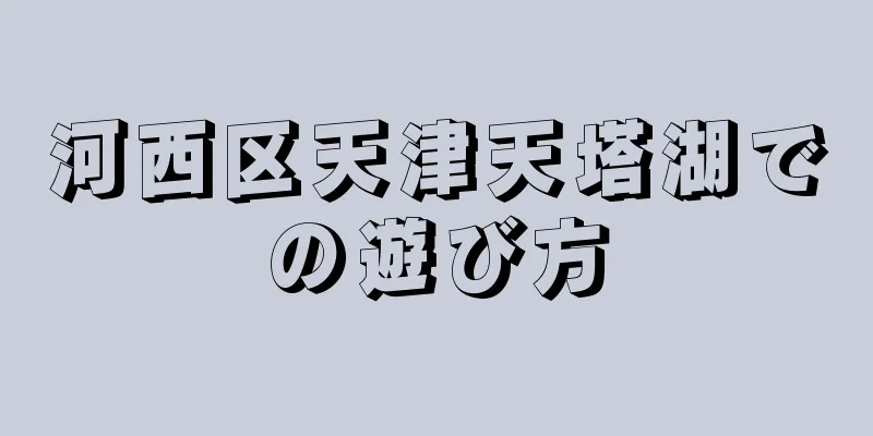 河西区天津天塔湖での遊び方