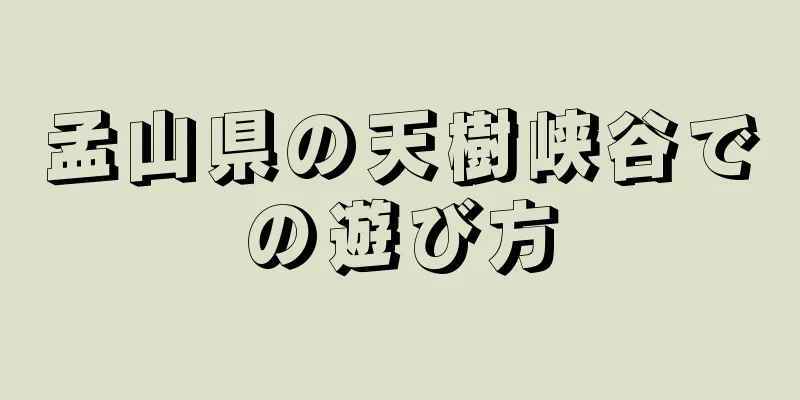孟山県の天樹峡谷での遊び方