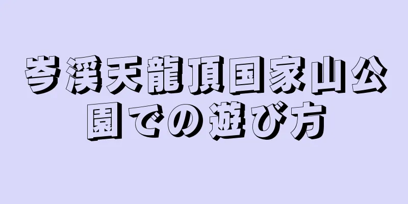 岑渓天龍頂国家山公園での遊び方