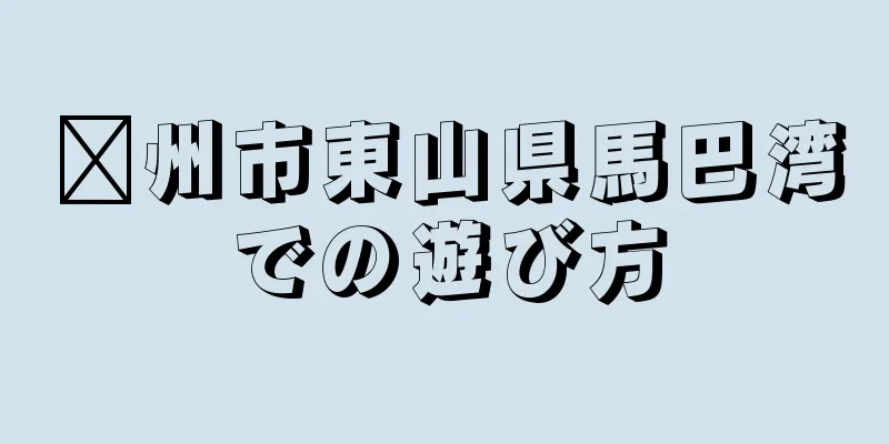 漳州市東山県馬巴湾での遊び方