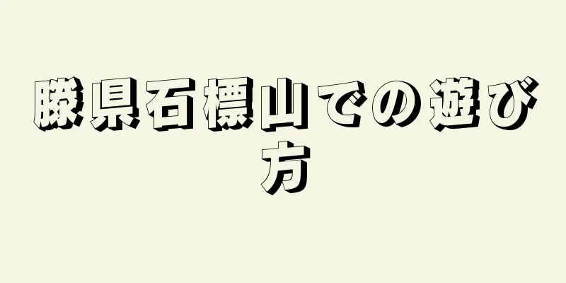 滕県石標山での遊び方