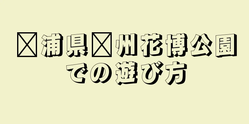 漳浦県漳州花博公園での遊び方