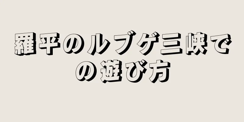 羅平のルブゲ三峡での遊び方