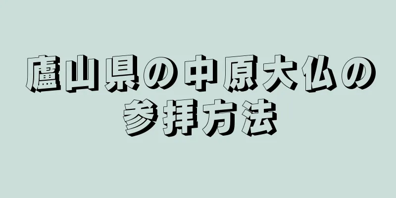 廬山県の中原大仏の参拝方法