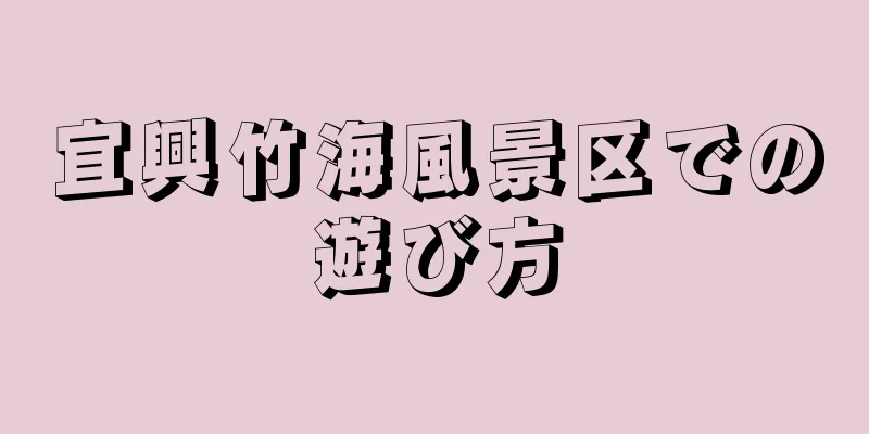 宜興竹海風景区での遊び方