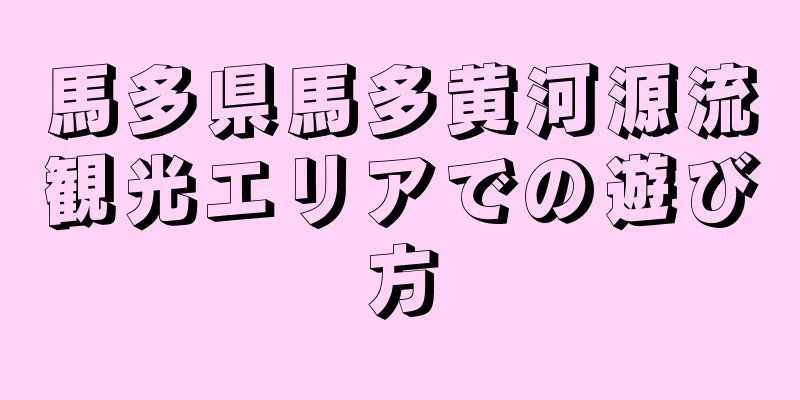 馬多県馬多黄河源流観光エリアでの遊び方